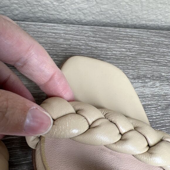 Kate Spade New York Braided Juniper Sandal 6B Beige Block Heel Leather - Picture 9 of 14